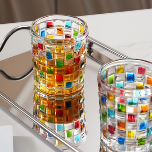 Verre à whisky <span class=keywords><strong>de</strong></span> style européen GCA041, couleurs contrastées, peinture créative, verre à eau <span class=keywords><strong>pour</strong></span> <span class=keywords><strong>bar</strong></span>, verrerie - Product Image 4