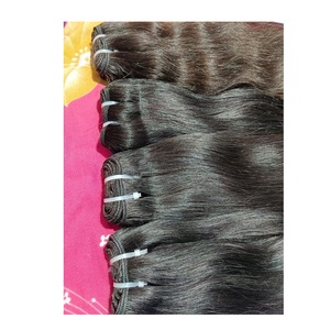 Vente en gros Extensions de cheveux Remy vierges naturels ondulés indiens de haute qualité Faisceaux de cheveux humains non traités à cuticule alignée - Product Image 4