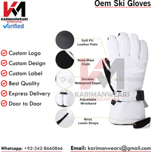 Gants de travail et de ski en cuir de qualité supérieure Technologie d'isolation thermique avancée Chaleur maximale Durabilité Grandes tailles - Product Image 4