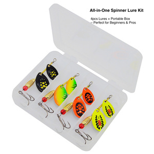 Leurre de pêche Xida Double Blade Inline Spinner 6,4g, leurre cuillère métallique pour truite et bar, avec hameçon triple, matériel de pêche en eau douce - Product Image 5