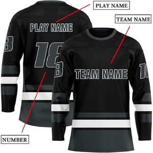 Nouvelle arrivée hommes col en V Sublimation brodé à manches longues personnalisé hommes Hockey sur glace Jersey - Product Image 1
