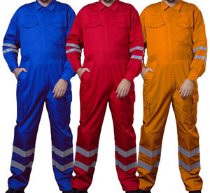 Pantalon de bavoir de travail haute visibilité OEM Bavoir global en coton tissé PE de protection Polyester de sécurité des travailleurs fendu réfléchissant lourd - Product Image 1