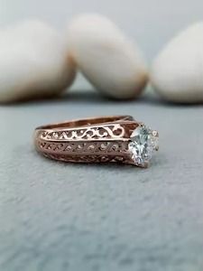 Solitaire VVS Moissanite unique personnalisé or 14 ct 18 ct bague de fiançailles de mariage à la mode 925 argent ensemble 100% satisfaction garantie - Product Image 5