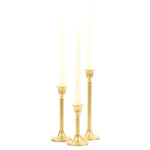 Diseño único, boda romántica, hogar, soporte de candelabro de Metal dorado, juego de portavelas cónico largo para molde de vela decorativo - Product Image 2