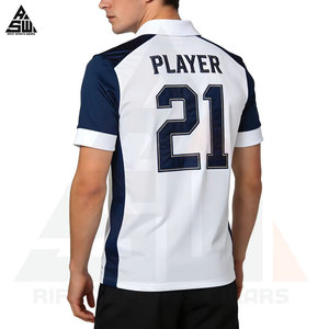 Custom Unisex Football Jersey 100% Polyester Printed Crew Neck Short Sleeve Quick Dry Breathable Anti-Bacterial Lightweight - Product Image 2