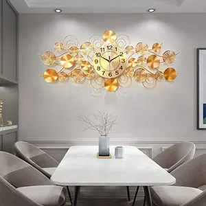 Ak 황동 현대 금속 석영 시계 골드 마감 시계 웨딩 리셉션 파티 장식 벽 시계 호텔 장식