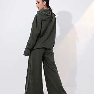 Vêtements de sport décontractés pour femmes, respirants, légers, en élasthanne/polyester, jogging, survêtement, couleur unie, impression numérique personnalisable sur le côté - Product Image 1
