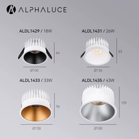 Spot encastré LED rond anti-éblouissement COB IP65 étanche 8W sans cadre pour salle de bain et cuisine