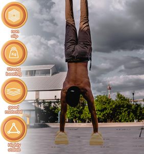 1 par de barras de realce de madera, marco de soporte con mango, soportes de flexiones, Base antideslizante, equipo de entrenamiento en casa - Product Image 6