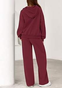 Top qualité femmes 2 pièces tenues automne survêtements surdimensionnés sweats à capuche jambe large pantalons de survêtement survêtements - Product Image 6