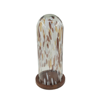 Support à gâteau en bois en vrac personnalisé avec dôme en verre couleur noyer pour cuisine et table support à gâteau à usage décoratif