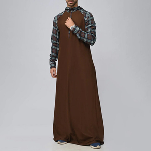 Most Trending Products Islamic Clothing Men Brown Hooded Jubba High Quality Best Seller Islamic Clothing Men Jubbah ODM Service - Product Image 6