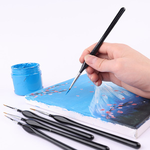 Bview Art Lot de 10 micro-pinceaux en nylon avec poignées triangulaires en bois pour l'artisanat acrylique aquarelle - Product Image 5