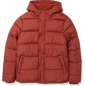 แจ็กเก็ตขนสัตว์แบบลำลองสำหรับผู้ชาย, เสื้อฮู้ดเข้ารูปพอดีตัวเหมาะสำหรับฤดูหนาวพร้อมซับในผ้าไหมพิมพ์ลายพัฟปรับแต่งได้ - Product Image 1