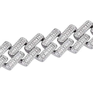 Elegante Moissanite Descolorido Cuba Link Chain Iced Out Accesorio para Joyería de Moda - Product Image 6