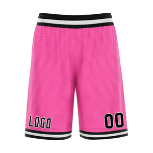 Custom Pink Basketball Shorts Sublimated Print Elastic Waist Mesh Fabric Unisex Adult All Seasons Breathable Sport Wear - Product Image 1