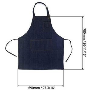 Delantal de peluquero ajustable resistente de alta calidad con logotipo personalizado hecho de algodón Jeans protección de cintura delantal de trabajo sin mangas - Product Image 5