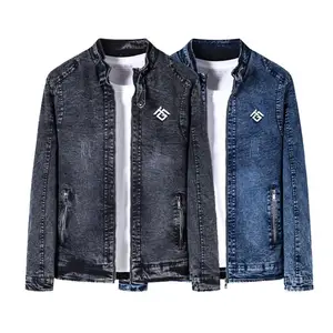 Best Selling Men Denim Jacket Customized Streetwear Style Premium Grade Light Weight Breathable Fabric Men Classic Denim Jacket