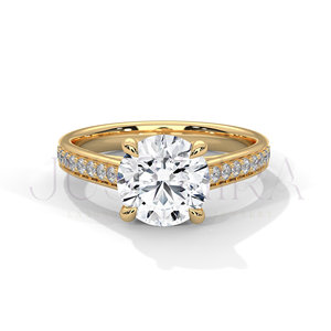 Bague en argent 925 de haute qualité avec diamant Moissanite VVS taille ronde et placage or blanc pour femme, idéale pour mariage et fiançailles - Product Image 2