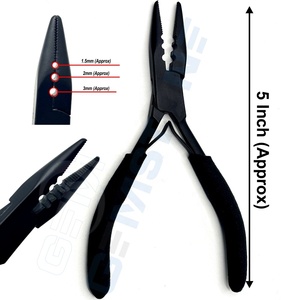 Kit d'outils professionnels en acier inoxydable pour extensions de cheveux avec pinces à micro-perles à 3 trous, aiguilles, crochets et ciseaux pour usage en salon - Product Image 3