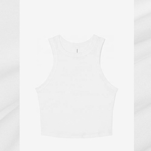 Bella Canvas 1019 FEMME MICRO RIB RACER TANK Top Racerback confortable coupe extensible le plus doux Airlume coton respirant Débardeur - Product Image 6