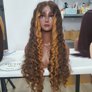 Perruques de cheveux humains vendeur de cheveux vietnamiens bruts 100% à double tirage, extensions de cheveux humains vierges bouclés à l'eau de couleur mélangée - Product Image 1