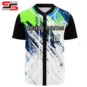 Camiseta de béisbol de poliéster profesional personalizada al por mayor para adultos sublimación completa Impresión digital diseño de malla transpirable - Product Image 5