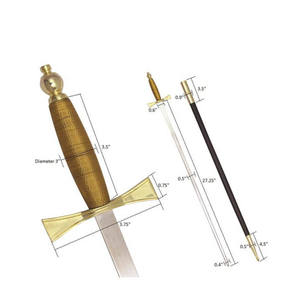 Espada Masónica Decorativa para Uso Ritual, Espada Ceremonial de los Caballeros Templarios, Espada Masónica de los Masones, OEM, Acero de Damasco y Latón - Product Image 2