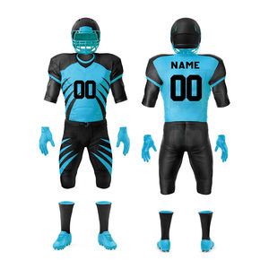 Tenue de football américain en gros, respirante, grande taille, manches courtes, tissu personnalisé de haute qualité, vêtements d'équipe durables - Product Image 4