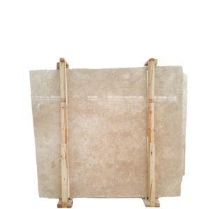 2025คลาสสิคสีเบจ Travertine หินหนา2CM กระเบื้องธรรมชาติแบบมีขอบตัดขนาดสำหรับใช้ปูพื้นโรงแรมตกแต่งบ้านขายส่ง - Product Image 1