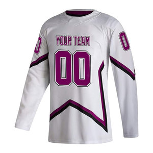 Maillot de hockey sur glace personnalisé de haute qualité, imprimé, 100 % polyester, séchage rapide, coupe ajustée, service OEM disponible - Product Image 5