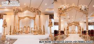 Mandap Tallado Mayur para Ceremonia de Boda Gujarati, Mandap con Tema de Palacio para Ceremonia de Boda India, Magnífico Mandap de Madera para Eventos en Australia - Product Image 6