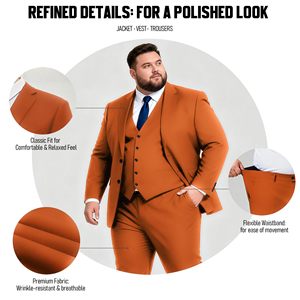 High Quality Customized Blue Men's Business Suit V-neck Collar Single Breasted Closure Hand Stitching Breathable Cotton <b>Blend</b> - Product Image 4