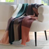 50*70 pouces doux gaufré Chenille tissé gros moelleux 100% coton couverture jeter frange solide plante Motif canapé serviette canapé tricoté