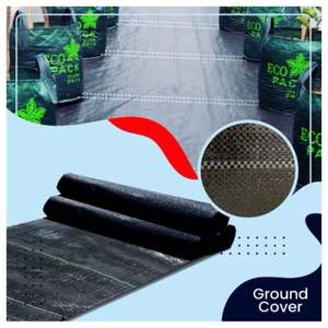 แผ่นคลุมดินคุณภาพสูง สีดำ ผลิตจากพลาสติก PP ขนาด 2 ม. x 100 ม. x 100 กรัม/ตร.ม. ป้องกันรังสียูวี สำหรับงานสวน  มีบริการ OEM สำหรับการเกษตร - Product Image 2