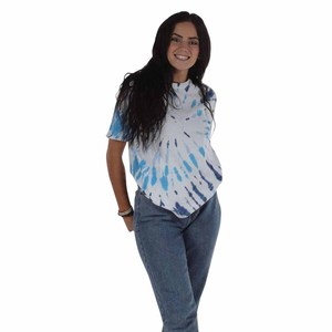 Fabricantes personalizados de gran tamaño gráfico DTG impreso de secado rápido Vintage Tie Dye/lavado ácido camiseta para niñas Streetwear estilo sólido - Product Image 1