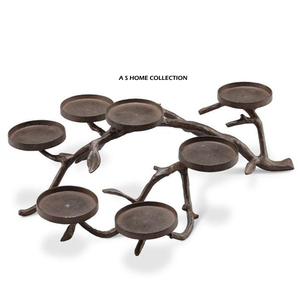 Ensemble de 2 bougeoirs en aluminium plaqué or, design Antler, style candélabre multi-branches, pour décoration intérieure. - Product Image 4