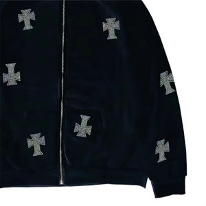 Personalizado Unisex Totalmente Personalizado Algodón OEM Rhinestone Chándal Diseño Exclusivo con Material de Algodón PARA EL Invierno - Product Image 4