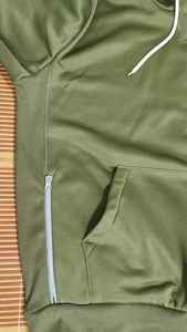 Sudadera con Capucha de Fútbol para Hombre, de Invierno, 100% Algodón, Estilo Casual, Color Oliva, Ecológica y Transpirable, Servicio Personalizado - Product Image 4