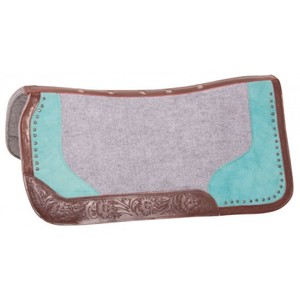 Tapis de selle de cheval véritable de qualité supérieure 32 "x 31" x 1 "épaisseur cuir classique travail avec doublure en tissu - Product Image 1