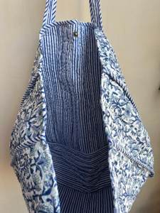 Bolso grande de algodón estampado a mano, bolso floral reversible, ecológico, uso diario, compras, estilo Jhola, bolso de mujer estampado acolchado - Product Image 2