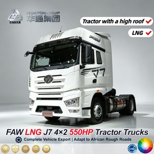 Camion tracteur FAW J7 à toit haut 4x2 de 550 CV, adapté aux routes accidentées, pour transport longue distance, GPL, à prix bas et très demandé - Product Image 1