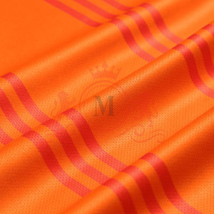 Maillot de football rayé orange pour homme, manches courtes, col en V, polyester respirant, coupe classique, toutes saisons - Product Image 3