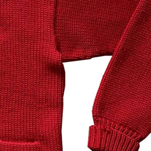Cardigan rouge en tricot avec logos personnalisés des collèges pour étudiants pull d'uniforme à manches longues et col en V pour l'hiver - Product Image 4
