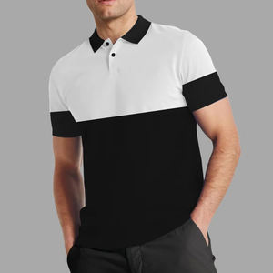 Nouveau Polo Homme Décontracté d'Été – T-shirt Tricoté à Col Roulé et Manches Courtes, Motif Uni - Product Image 2