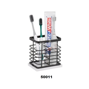 Porte-brosse à dents brosse à dents en métal porte-dentifrice écologique AK marque salle de bain ajouré Design accessoire marbre Base 2 - Product Image 1
