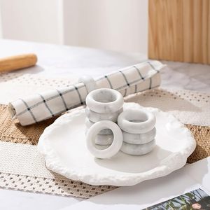 ห่วงรัดผ้าเช็ดปากหินอ่อนสีขาวแบบทันสมัยสำหรับตกแต่งโต๊ะอาหารในห้องครัววันหยุดคริสต์มาสและงานแต่งงานสำหรับโอกาสพิเศษ - Product Image 5