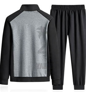 2023 personnalisé fermeture éclair coton piste survêtement ensemble pour hommes en gros haute qualité pantalon de survêtement survêtement Logo pour Gym vêtements de sport hiver - Product Image 2