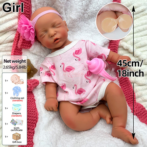 Muñeca <span class=keywords><strong>Reborn</strong></span> Realista de Silicona, Cuerpo Completo, Niña de 18 Pulgadas, Durmiendo Tranquilamente, Juguete Realista de Recién Nacido para Niños y Regalos - Product Image 2