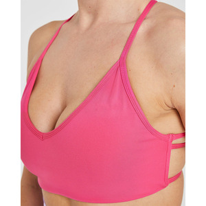 Lo último en Sujetador deportivo personalizado con espalda cruzada rosa, escote en V favorecedor, espalda con tiras y Sujetador deportivo de alto impacto para mujeres adultas - Product Image 1
